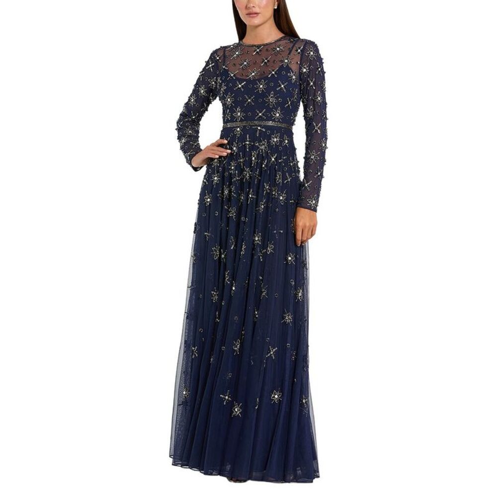 Mac Duggal Womens Embellished Long Dress